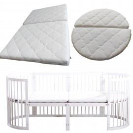 2+2 Baby Cot Crib Premium Mattress - Breathable Hypoallergenic Ergonomic - Washable Removable Cotton Cover - White