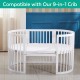 2+2 Baby Cot Crib Premium Mattress - Breathable Hypoallergenic Ergonomic - Washable Removable Cotton Cover - White