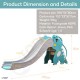 4-in-1 Slide for Kids Toddlers - Sport Center Playground Playset - Play Slide, Climber, Basketball, Hoop (Dinosaur)