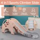 4-in-1 Slide for Kids Toddlers - Sport Center Playset - Play Slide, Climber, Basketball Hoop (Giraffe)