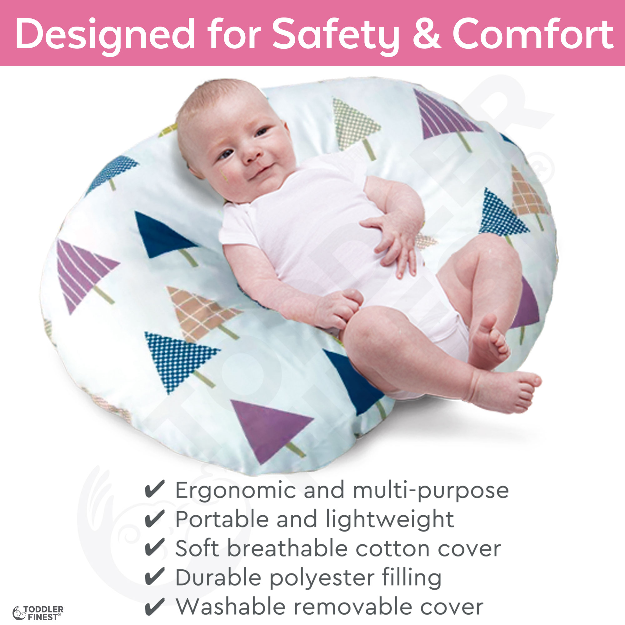 Bacati - 3 PC Space Multicolor Hugster Feeding & Infant Support Nursing Pillow
